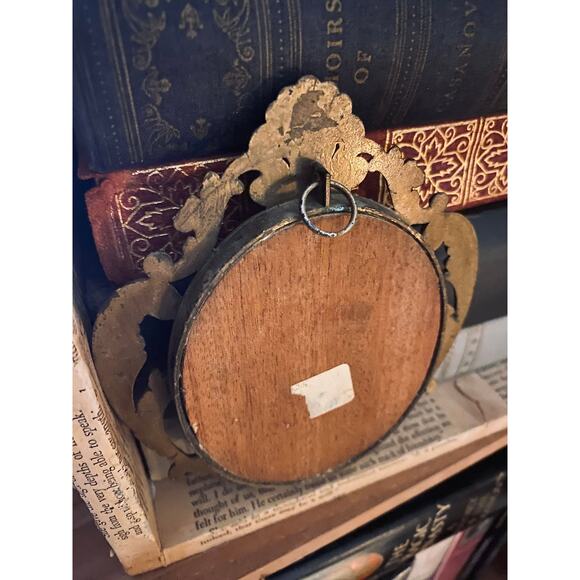 Vintage frame with printed silk portrait 18th century style - Picture 4 of 4